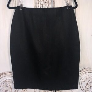 Ellen Tracy Cotton Silk Blend Classic Black Skirt Size 8